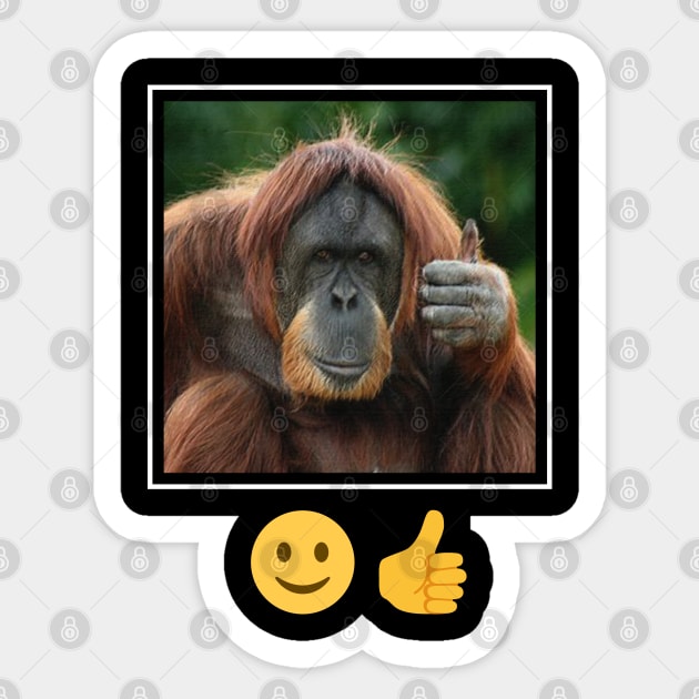 Orangutan Thumbs Up Emoji Sticker by giovanniiiii